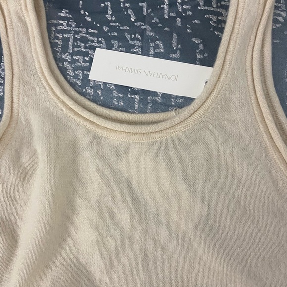 NWT JONATHAN SIMKHAI Flynn Recycled Cashmere Wrap Dress -Ivory - Picture 12 of 15